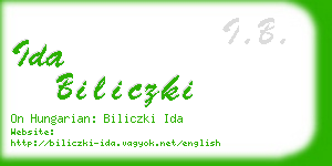 ida biliczki business card